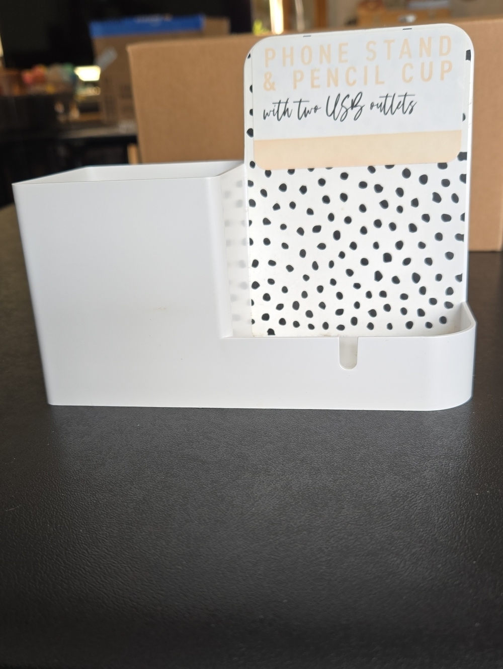 White Phone Stand & Pencil Cup Organizer